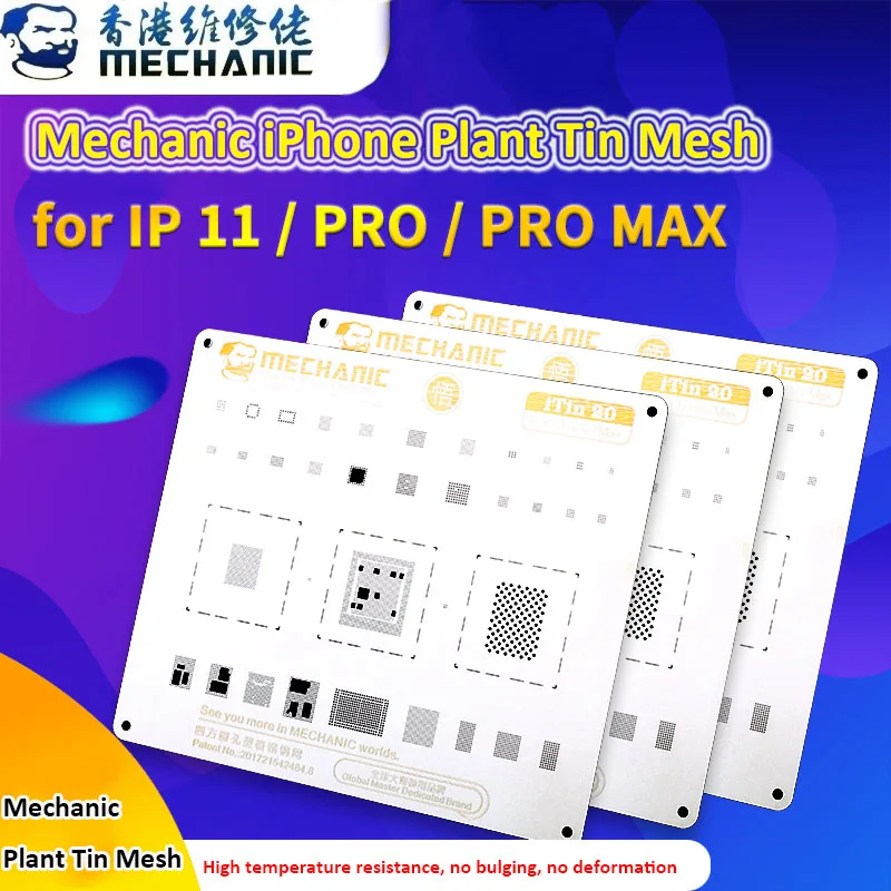 Jyrkior механик iTin завод оловянный шаблон для iPhone 11/11 PRO/11PRO MAX A7 A8 A9 10 A11 A12 cpu стальная сетка BGA трафарет