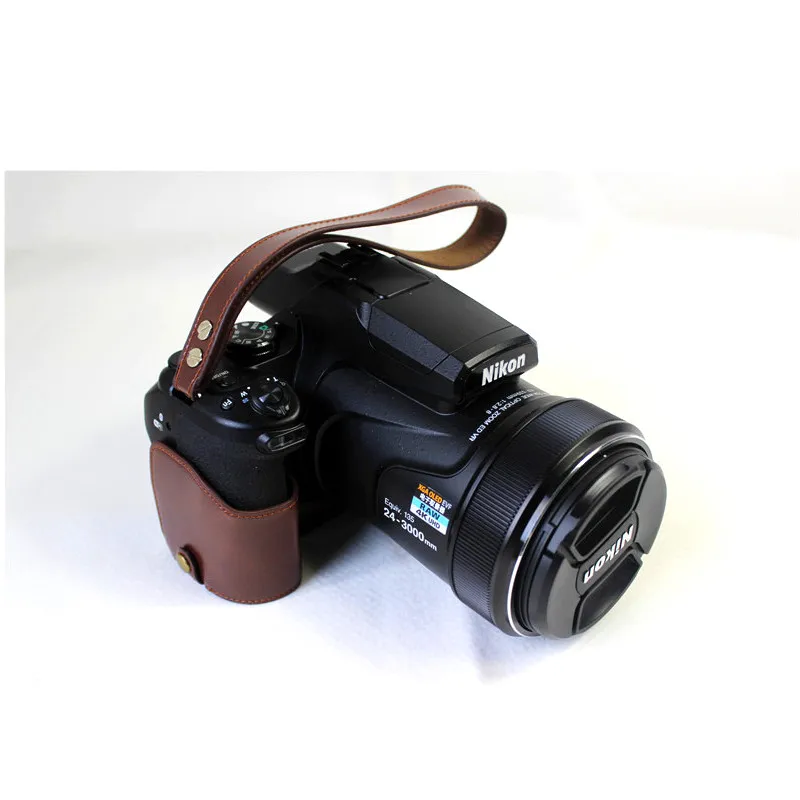 Подходит для Nikon COOLPIX P1000 pu кожаная сумка для камеры Защитная крышка P1000 Защитная Половина крышка основание открытие