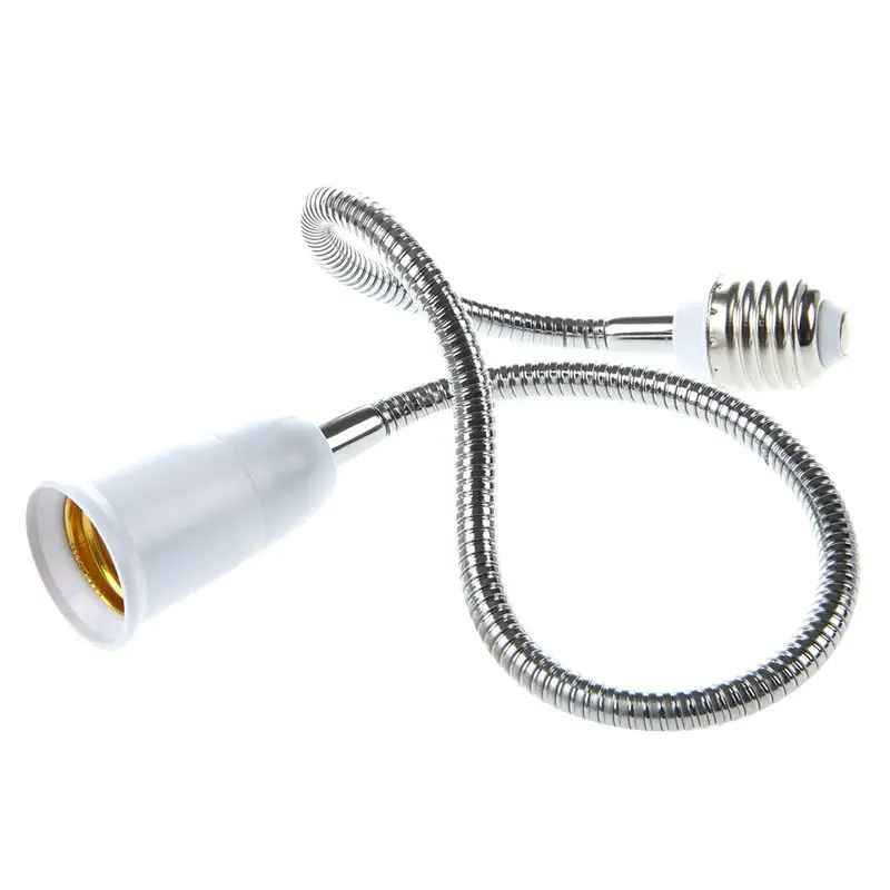 

E27 to E27 Light Lamp Bulb Flexible Extension Adaptor Converter (White,60cm)