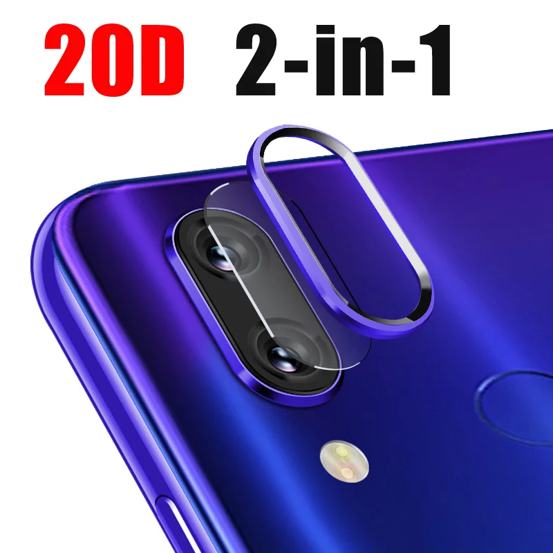 Для Xiao mi Red mi Note 7 Чехол для Xio mi Red mi Note 7 8 K20 Pro Note7 Red mi K 20 чехол для задней камеры защита экрана из закаленного стекла - Color: Blue and 20D Glass