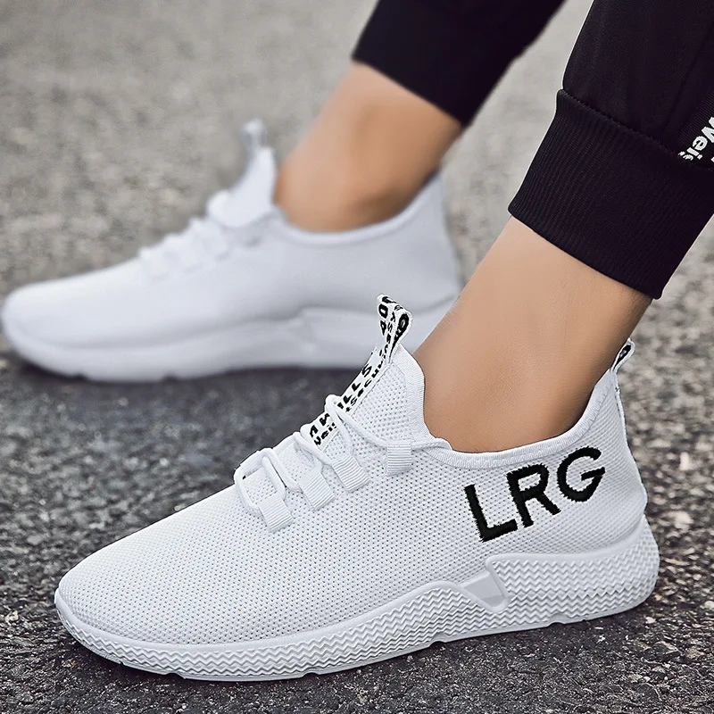 

2019 New Style Korean-style Breathable Shoes Outdoor Running Shoes Trend Lettered Casual Fly Woven Mesh Shoes