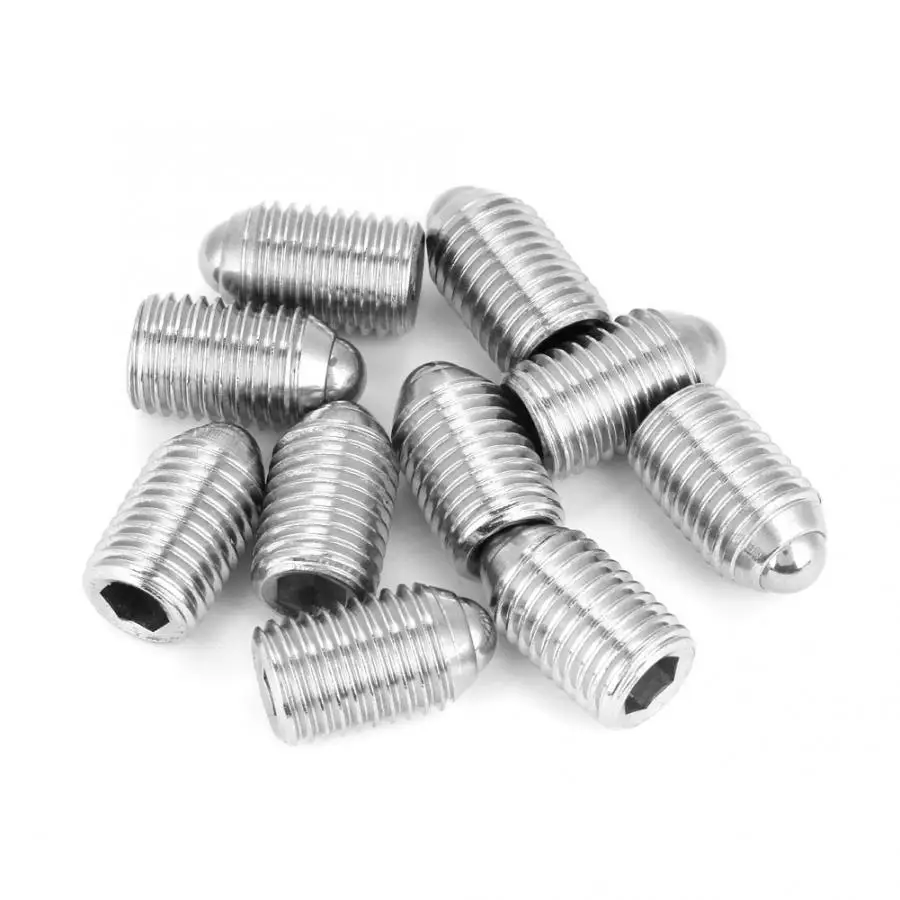 

10Pcs M16 Stainless Steel Metric Screw Assortment Thread Hex Socket Spring Ball Plunger Screw Made Of Stainless Steel Material