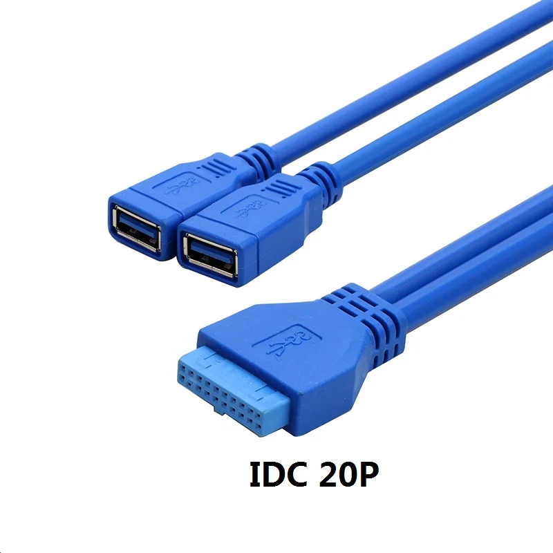 

Motherboard 20pin hole to usb3.0 external board line to USB dual port female extension cable Motherboard 20P line
