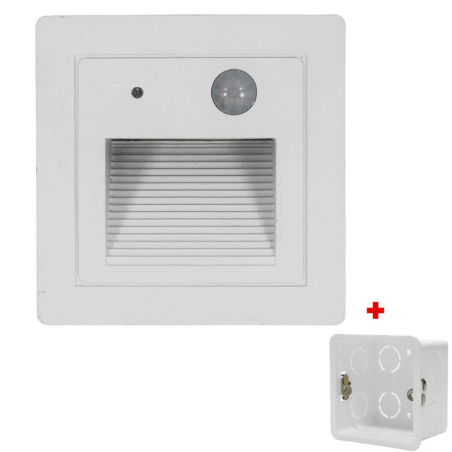 Motion Sensor LED Stairway Lights, Indoor/Outdoor Recessed LED Step Night Light Waterproof Wall