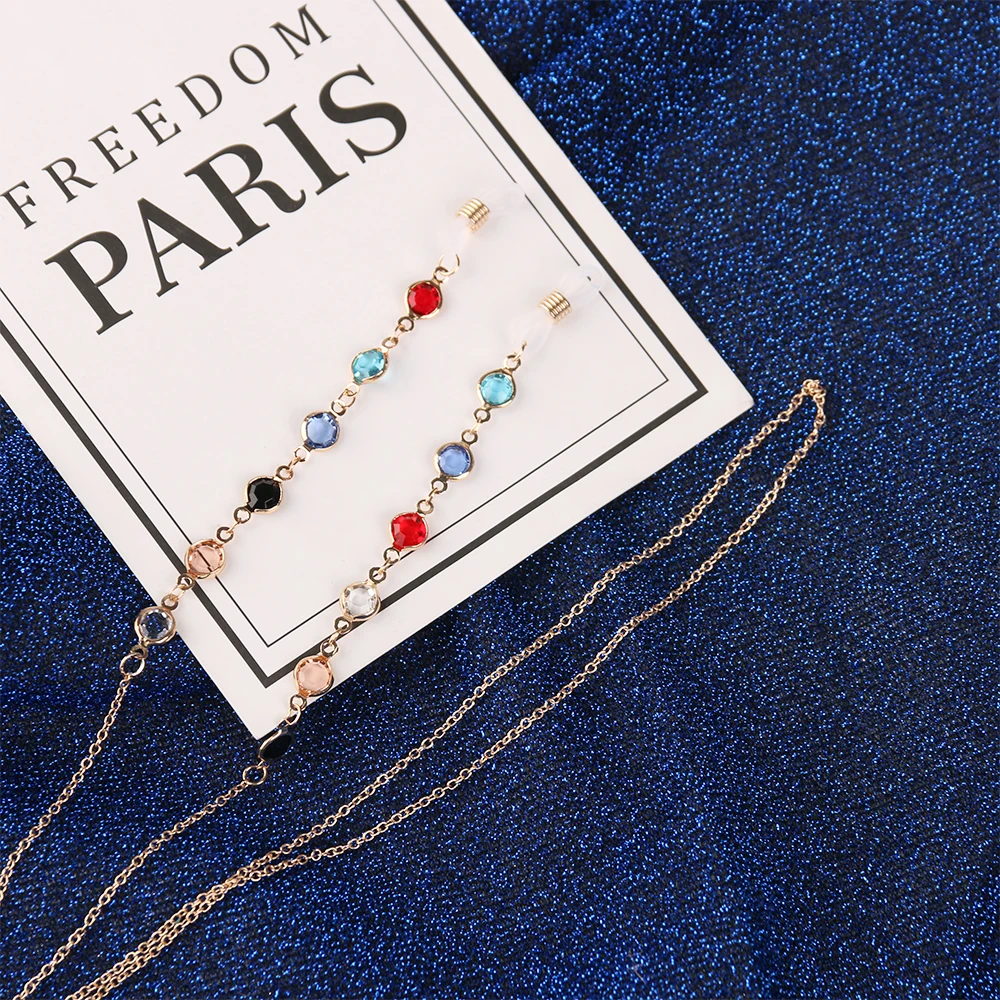 1 шт., модные стеклянные бусины, стеклянные цепочки es, Винтажный Длинный шнурок для очков, стекло из нержавеющей стали es, ожерелье, аксессуары для глаз