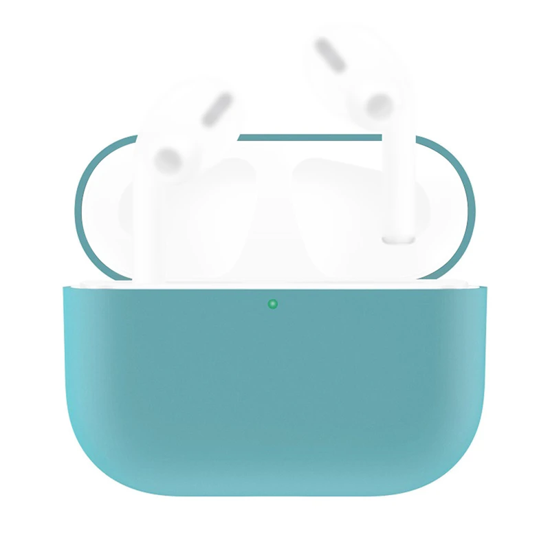 Beautiful solid color earphone case For AirPods Pro 2019 Wireless Charging Case Silicone Protective Cover Skin 1102#B