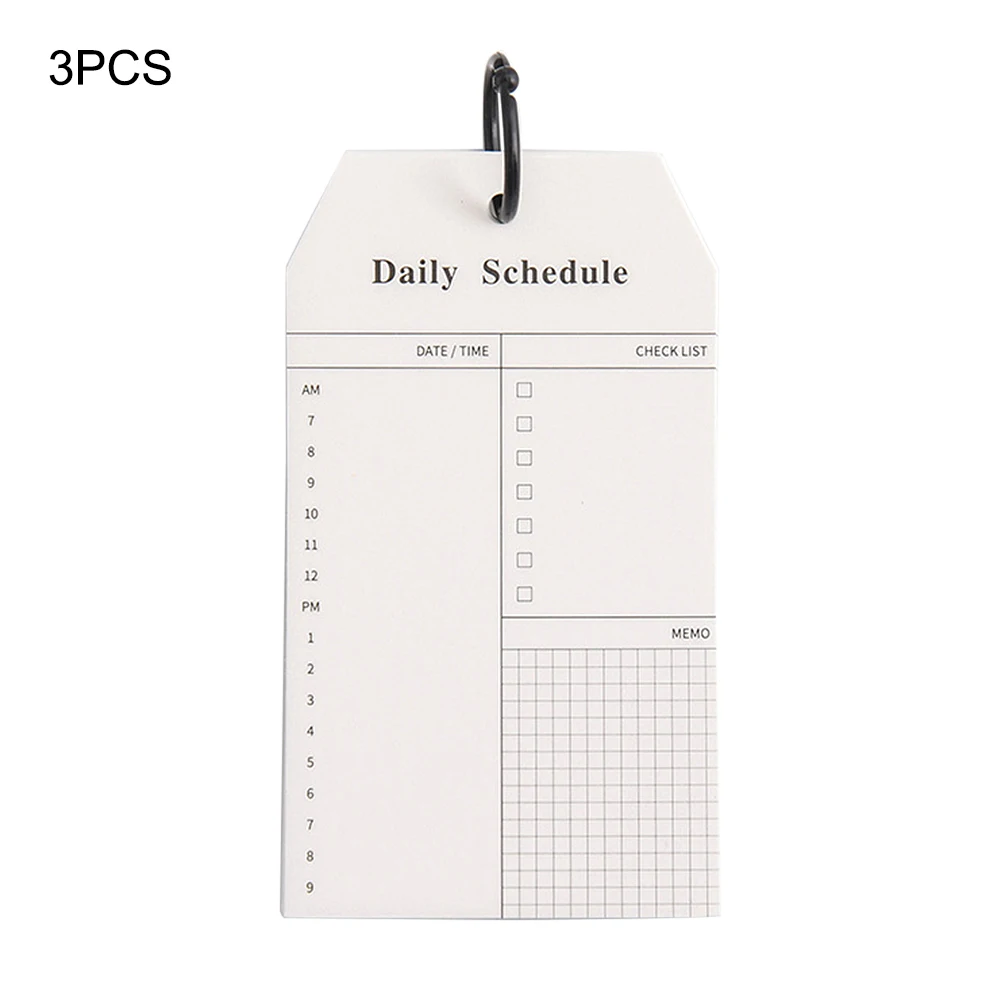 3 Pcs Paper Daily Schedule Note Pad Hand Size Memo Notes Pads Portable Office Stationery - Цвет: White 2