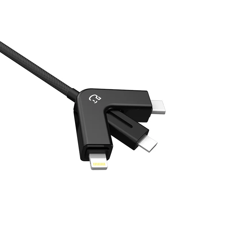 VLAMPO тройной USB кабель зарядное устройство для мобильного телефона 3 в 1 универсальный выдвижной разъем питания для Iphone Android type C Micro разъем