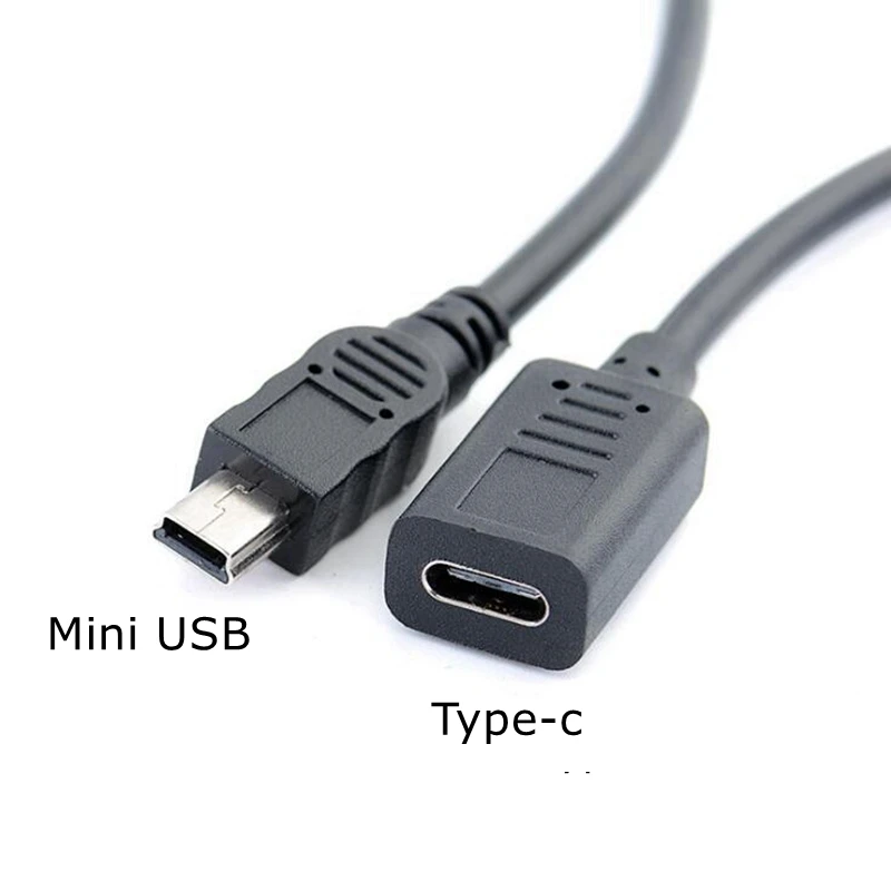 Cable USB tipo a Mini USB 2,0, adaptador de carga de datos, 5 pines, macho a USB 3,1, USB-C hembra, 25CM - AliExpress Ordenadores y