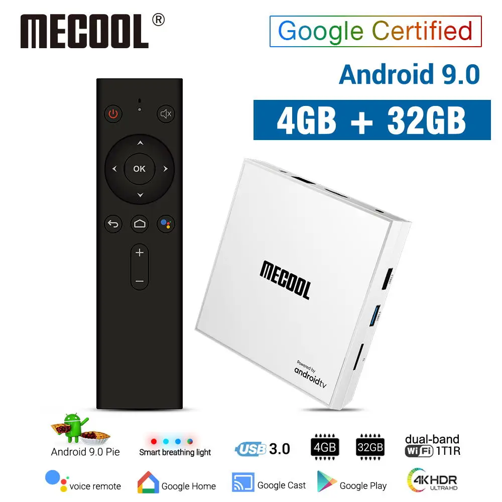 ТВ приставка MECOOL KM9 PRO Honour Android 9 0 Amlogic S905X2 4G 32G 4K Google Certified ATV Smart TV Box Голосовое