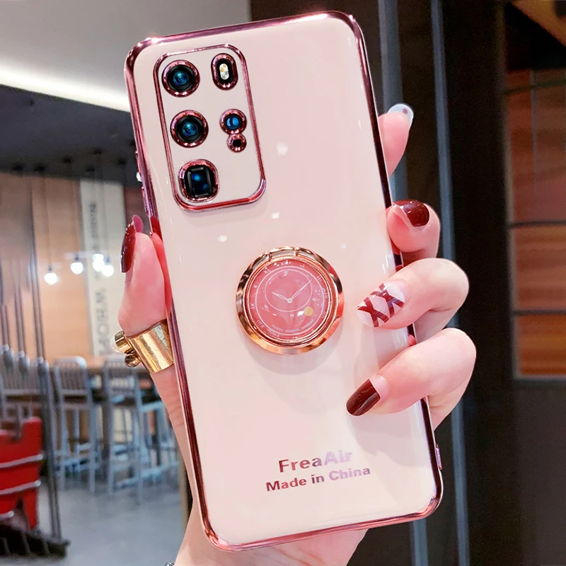 samsung cute phone cover Ốp Lưng Dành Cho Samsung Galaxy Samsung Galaxy Note 20 Cực S20 FE S10 A6 A7 A8 Plus J4 J6 J8 Thủ Mạ Mềm Mại nhẫn Giá Đỡ Bao Bọc Điện Thoại samsung silicone