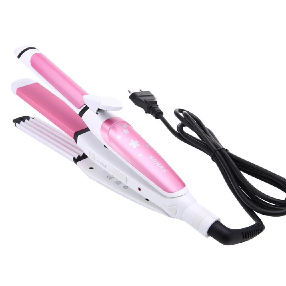Pink Sonax Pro Corn Hot Wave прямые волосы многофункциональные щипцы для завивки волос гофрированные пластины электрические щипцы для завивки волос локон инструменты для моделирования ЕС - Color: Pink