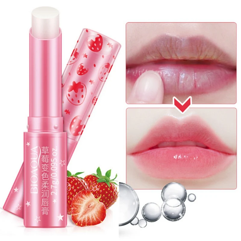 

1pc Strawberry Extract Lip Balm VC Nourishing Lip Care Slightly Pink WinterMoisturizing Makeup*