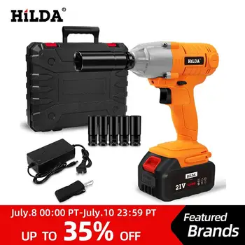 

HILDA 21V Cordless Impact Electric Wrench Brushless Socket Wrench Hand Drill Installation Power Tools For Car/SUV Wheel