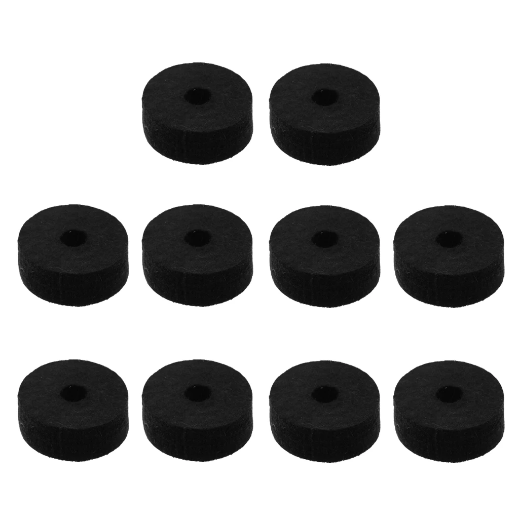 10pcs 35x15mm Black Felts Washers Pads Cymbal Stand Replacement for Drum Set