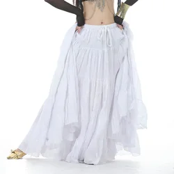 Luxury Belly Dance Skirt Flax Big Swing Skirt Practice Oriental Dance Performance Sexy Carnival Costumes Woman Stage Costume