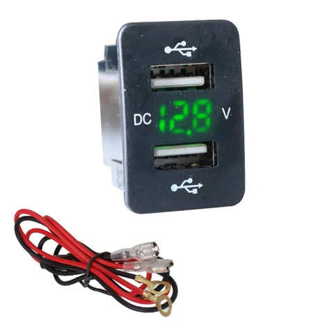 Universal Car Dual USB Charger With Digital Voltmeter Display Chargers For Mobile Phone Tablet GPS Adapter For Honda