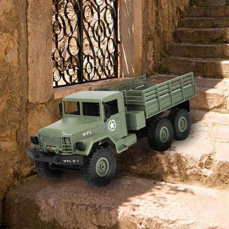 WPL B-16 1/16 2,4G 4WD внедорожник RC Военный Грузовик Рок Гусеничный армейский автомобиль желтый