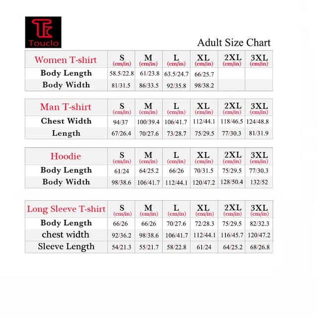 Size charts sizes t-shirt sizes.doc