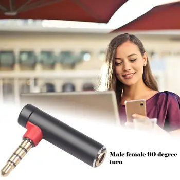 

90 Degree Right Angled 3.5MM Male To Female Audio Converter Adapter Connector L Type Stereo Earphone Microphone Jack Plug