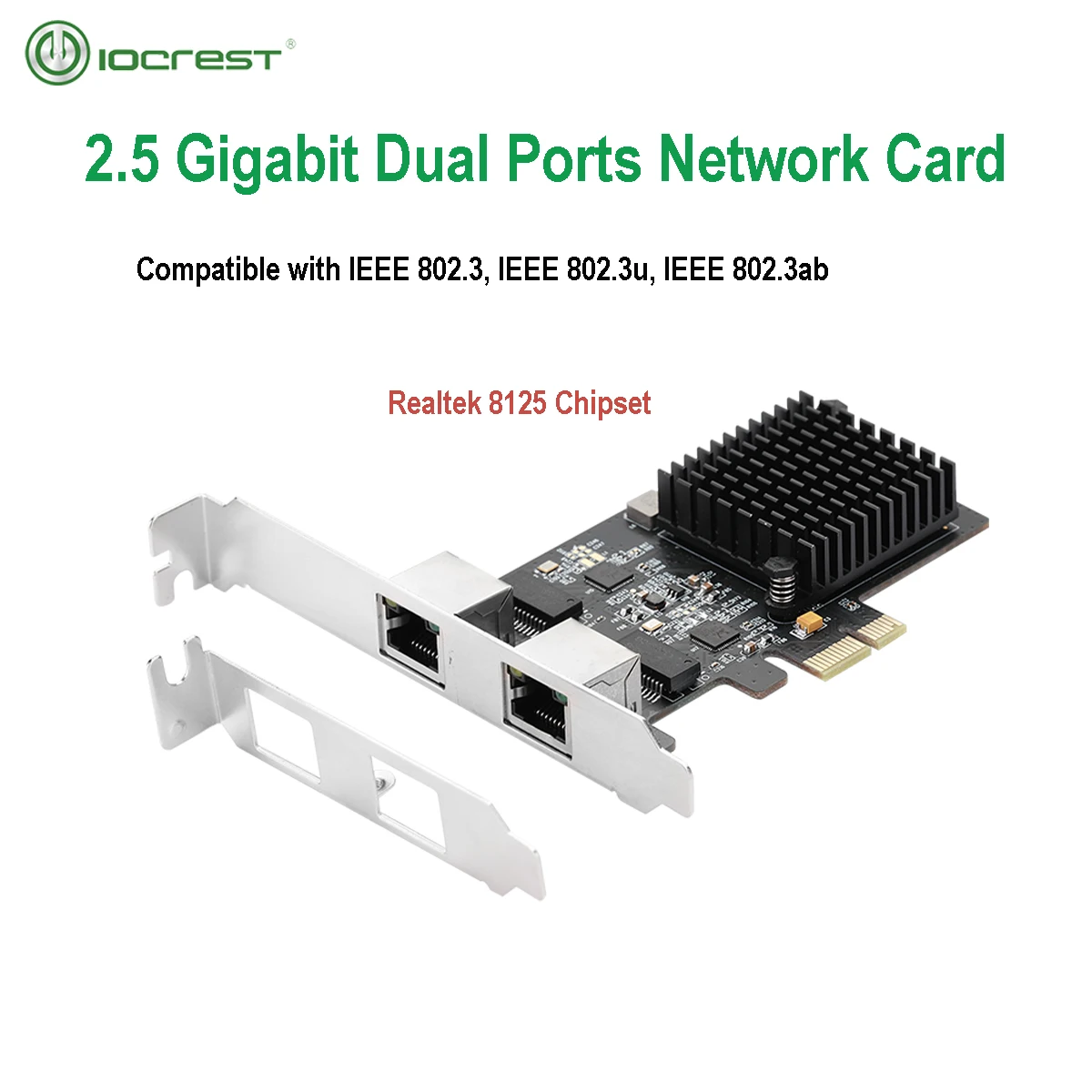 IOCREST 2.5GBase-T Gigabit Network Adapter with 1 Port 2500Mbps PCIe 2.5gb Ethernet Card RJ45 LAN Controller Card network adapter