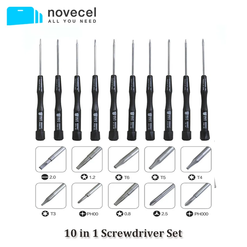 BEST 10 in 1 Screwdriver Set T3 T4 T5 T6 P2 P5 PH00 PH000 Y2.5 Flat 2.0 Mobile Phone Laptop PC Opening Repair Tools Kit