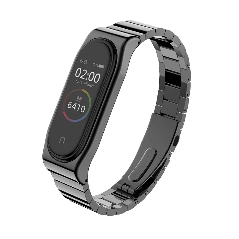 Mi band 4 ремешок для Xiaomi mi и 3 металлический браслет Смарт Безвинтовой из