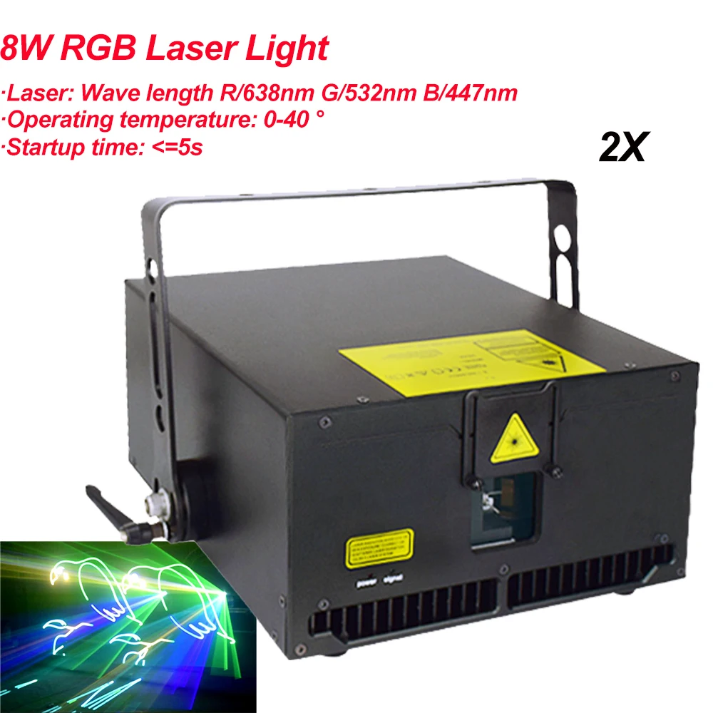 

2Pcs/Lot High Quality Night Light 8W RGB Animation Laser Lights DJ Disco Party Music Laser Stage Lighting Effect Projector Light