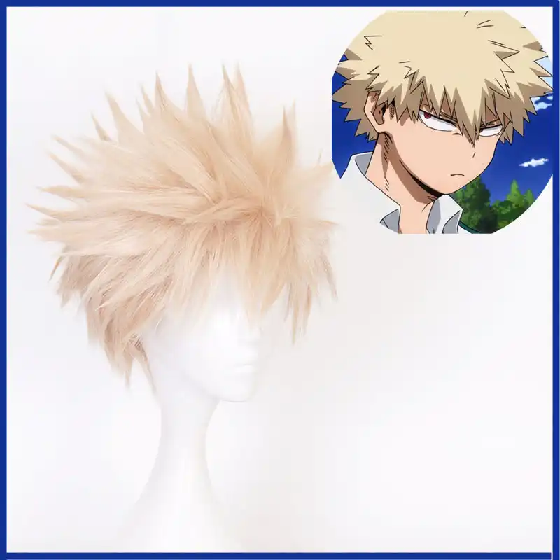 Anime My Hero Academia Baku No Hero Bakugou Katsuki Bakugo Short Linen Blonde Heat Resistant Cosplay Costume Wig Men Costume Props Aliexpress