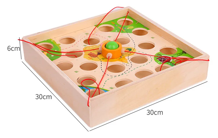 Деревянные Монтессори игрушка тянуть мяч настольная игра детский деревянный лабиринт головоломка детский сад раннее образование интеллектуальная сила Pare