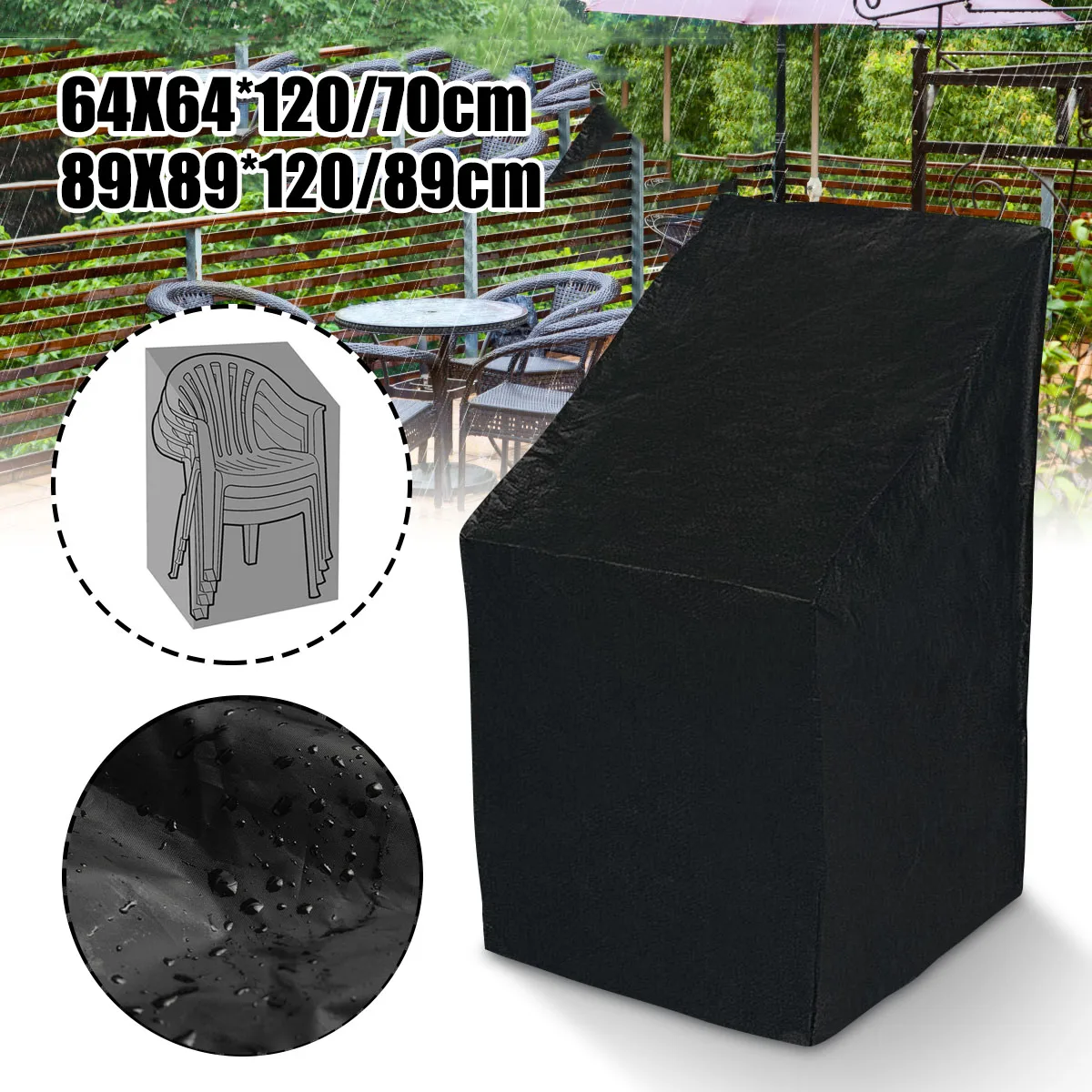 Outdoor Waterproof Cover Garden Furniture Rain Cover Chair Sofa Protection Rain Dustproof Woven Polyester Convenient Cover