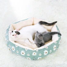 Зимний хлопковый плюшевый супер мягкий спальный мешок для питомца собаки, круглая кошка, зимний теплый спальный мешок, подушка для щенка, коврик, переносные принадлежности для кошек