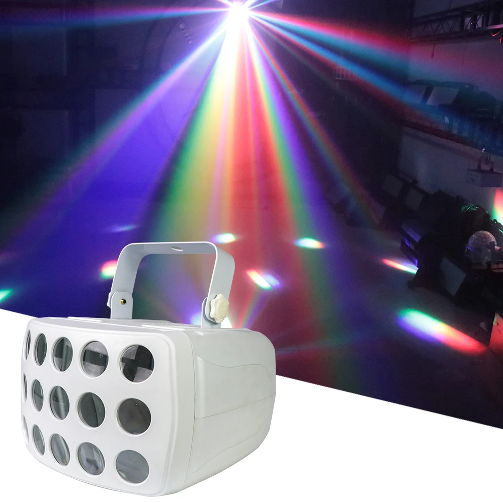 

DMX512 RGBW светодиодный лазерный стробоскоп, дискотека, DJ-луч, спотовое сценическое освещение, эффект вечерние, танцевальный клуб, дискотека-бабочка