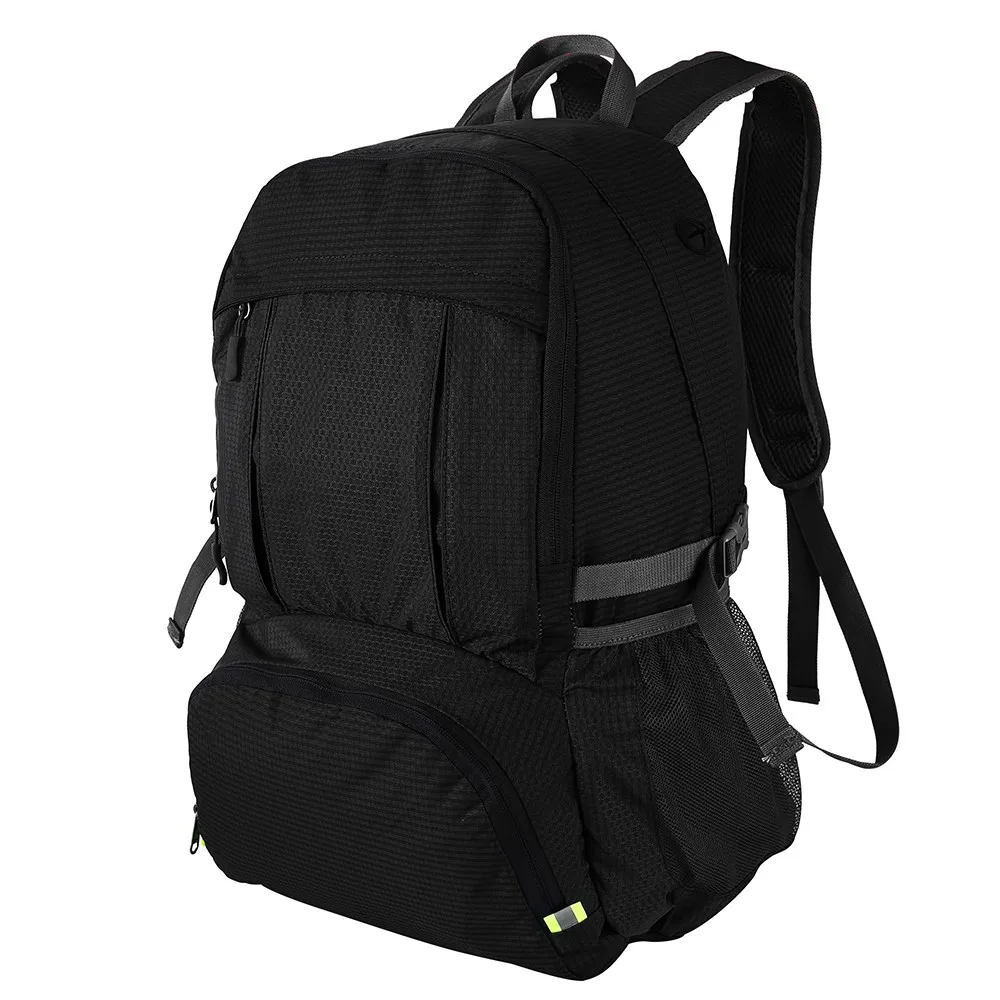 Открытый складной рюкзак 40л портативный походный рюкзак для занятий альпинизмом Водонепроницаемая Мужская Женская Спортивная Сумка для кемпинга охоты бега - Цвет: Black