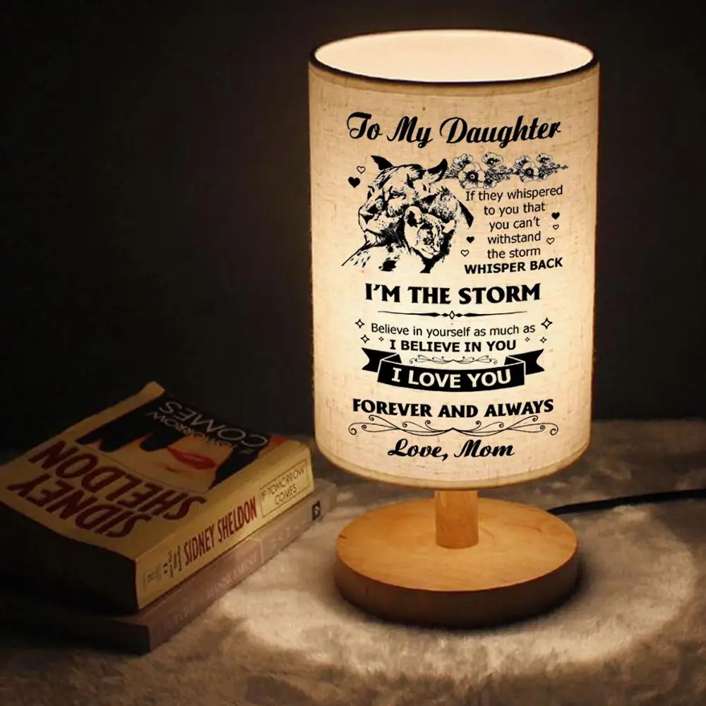 

To My daughter Wood LED Lights Decoration Table Lamp Living Room Learning Table Lamps For Bedroom Home Deco Bedside Bed Lamp