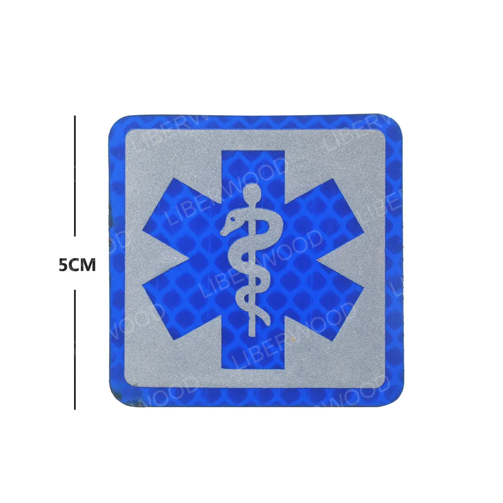 Светоотражающий медицинский EMT Star of Life многоцветный спасательный IR Chapter армейский значок крест тактический боевой аппликация эмблем обруч и петля