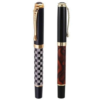 

2x Jinhao 500 Writing Iridium Pen Ice Golden Eagle Fountain Pen Pen Tip 0.5mm Red & Black White