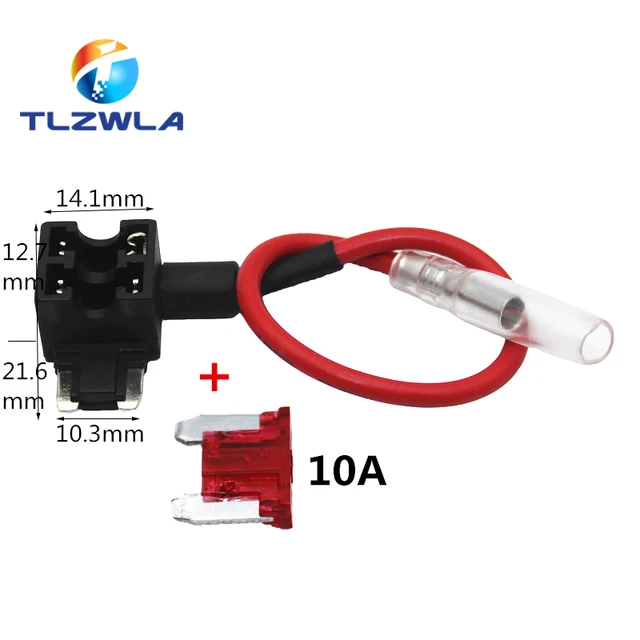 12V MINI SMALL MEDIUM Size Car Fuse Holder Add-a-circuit TAP Adapter with 10A Micro Mini Standard ATM Blade Fuse Micro..