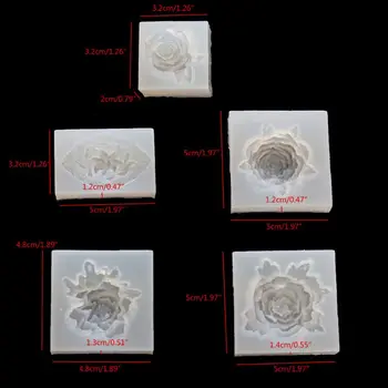 

2020 New 5Pcs Flower Silicone Jewelry Resin Mold Kit Flower Floral Mold Art Crafts Tools