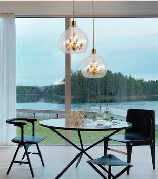 

Creative Danish Circular Pendant Lamps Living Room SUspension Lamps Post-modern Dining Room Simple Glass Theme Restaura