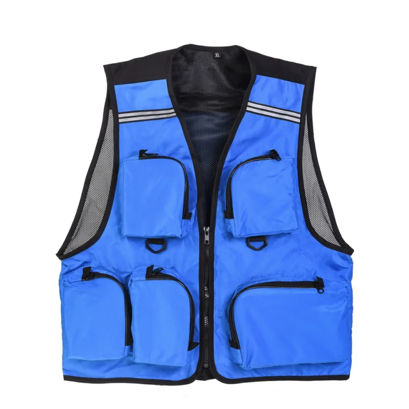 Парусиновый жилет для взрослых, для рыбалки, куртка для плавания на лодках, спасательный жилет со свистком, S-XXL размеров, для водных видов спорта, безопасная мужская куртка - Цвет: Синий