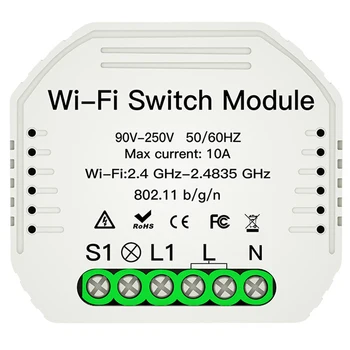 

Wifi Smart Light Switch Diy Breaker Module Smart Life/Tuya APP Remote Control,Works with Alexa Echo Google Home 1/2 Way