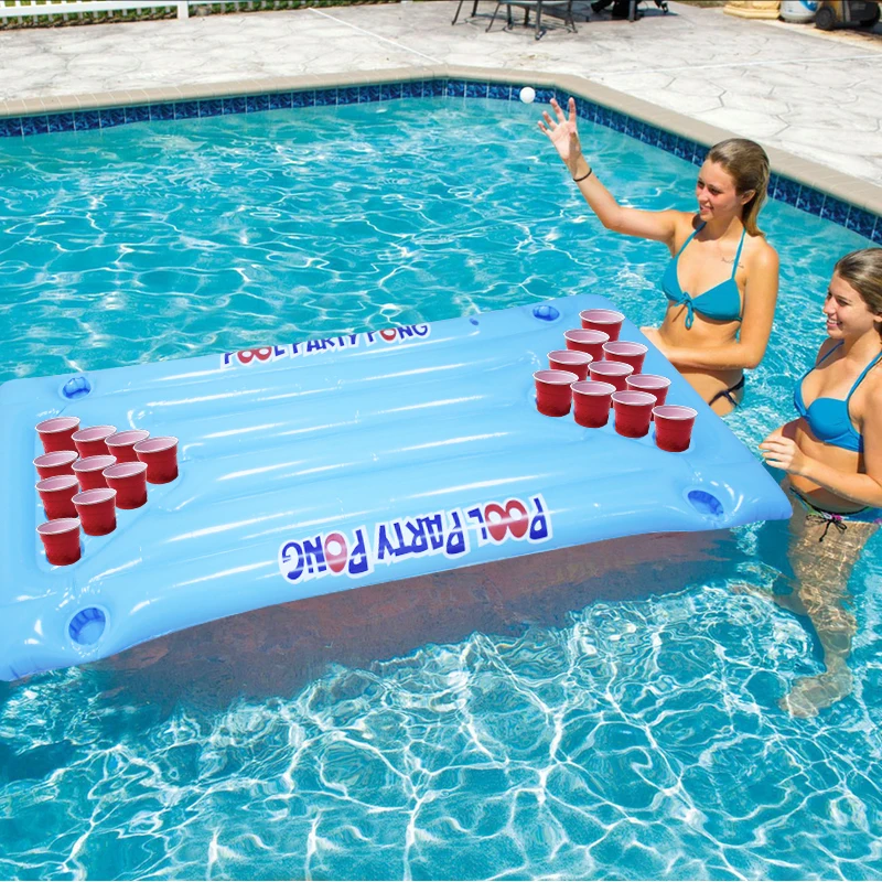 2019-New-Hot-Summer-Water-Party-Fun-Air-Mattress-Ice-Bucket-Cooler-145cm-24-Cup-Holder (1)