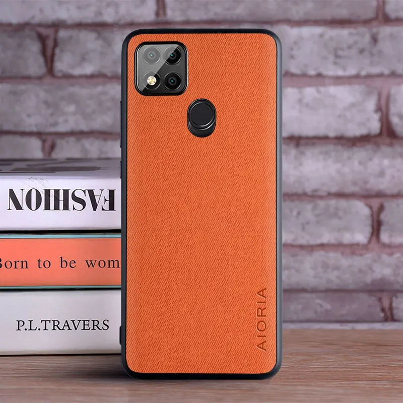 Luxury Textile Leather Skin Phone Case - Soft TPU and Hard PC Cover