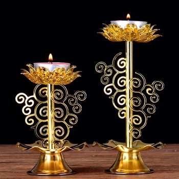 

Tealight Candle Holders For Wedding Moro Candle Stick Shabbate Metal Big Candle Tealight Lamp Votive Lotus Flower Art LLC169
