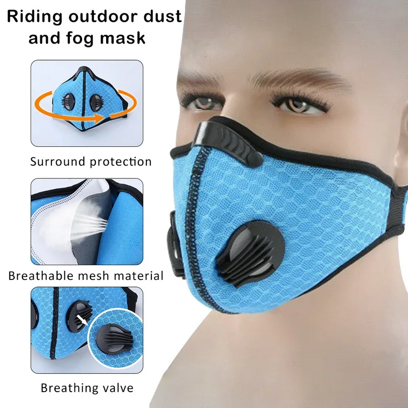 

NIBESSER Pollution Mask Custom Neoprene Anti Odor Smog PM2.5 Motorcycle Bike Cycling Air Filter Winter Pollen Mask