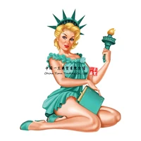 Aufkleber Set Vintage Liberty Pin Up Girl Sexy Usa New York Blond Decal Value Xl