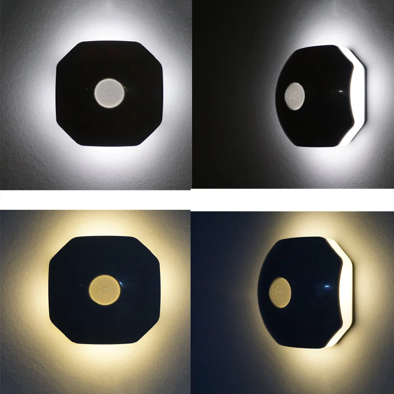 LED Human Motion Sensor Body Auto-sensing Night Light Cute Multi Colored Safe