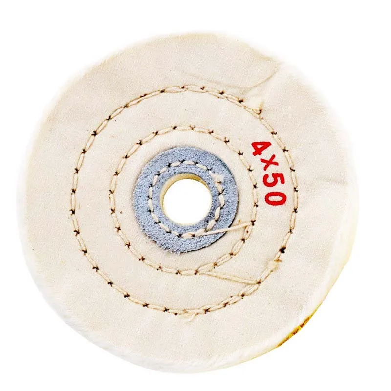 

2pcs 4 Inch Buffing Soft Polishing Buffer Polish Wheel Pad Kit For Bench Grinder Mirror Polished White Round Wheel Grinding Tool