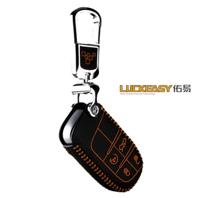 Luckeasy кожаный чехол для ключей jeep Grand Cherokee fiat Ottimo fiat viaggio Chrysler 300c 2012/2013 автомобильный Key2s - Название цвета: 4 button